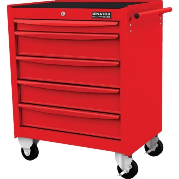 Senator Roller Cabinet, Workshop Range, Red, Steel, 5-Drawers, 724 x 678 x 459mm, 300kg Capacity