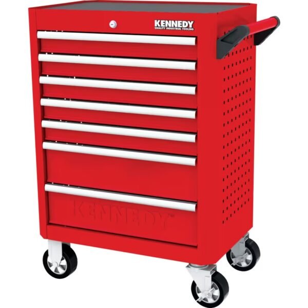 Kennedy Roller Cabinet, Industrial Range, Red/Grey, Steel, 7-Drawers, 844 x 706 x 461mm, 450kg Capacity